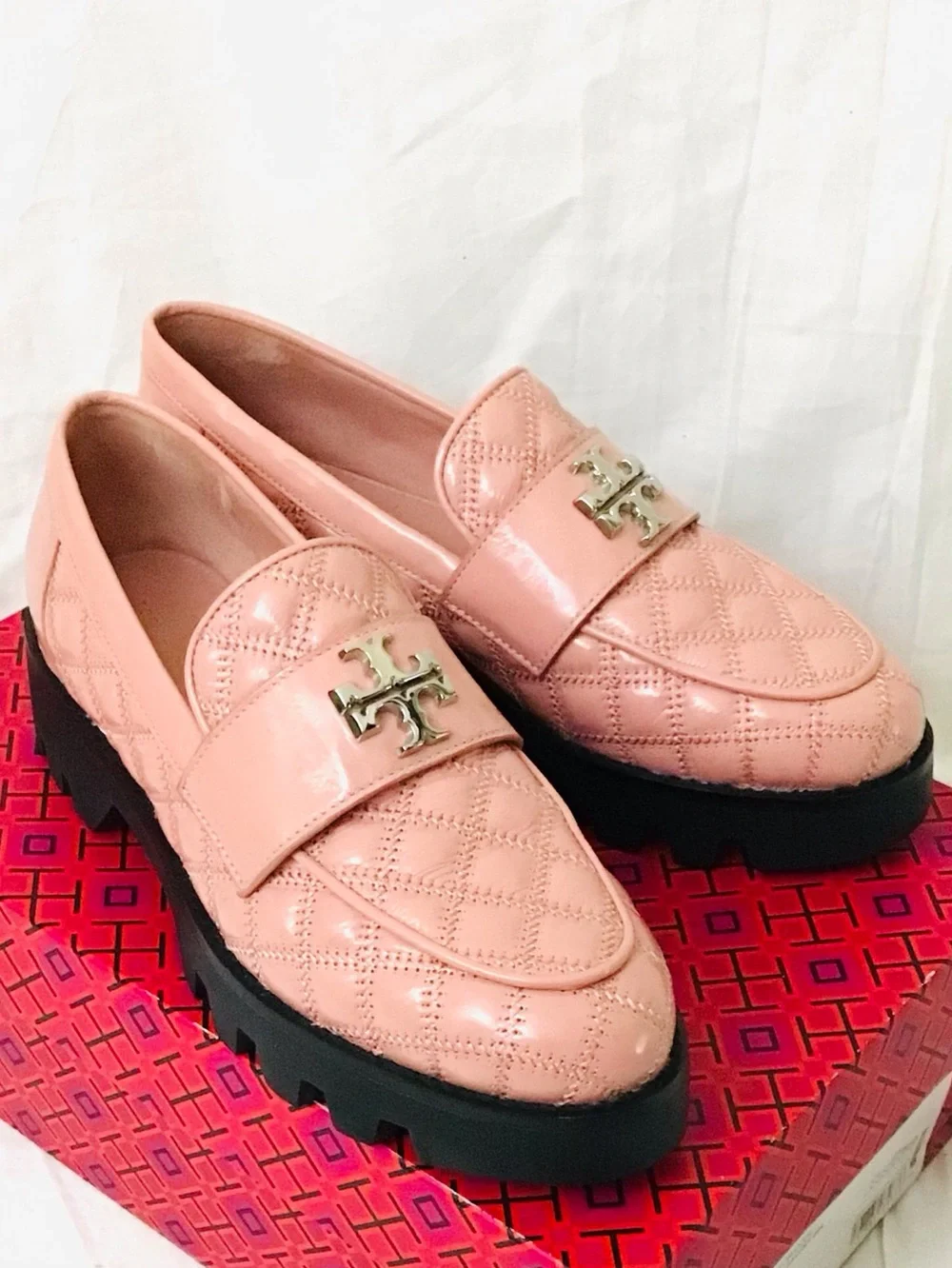 TORY BURCH Mini Everly Chunky Leather Loafer In Rose Sachet